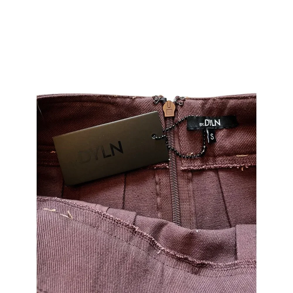 BY.DYLN Avant Mini Skirt in Chocolate Small New Womens Shorts